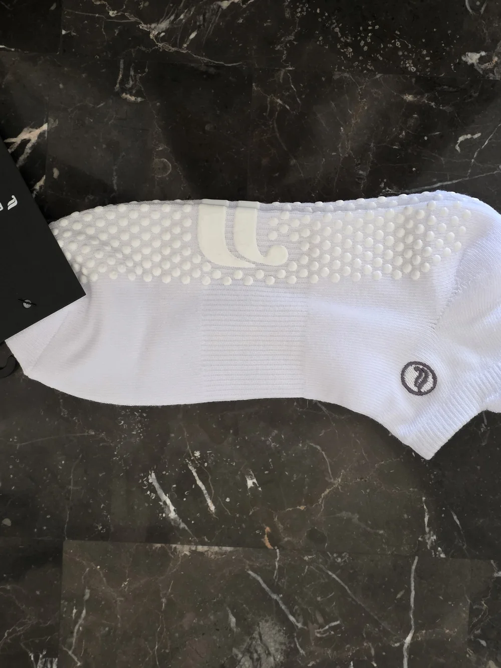 Fabletics White Ribbed Tank Top with White Non-Slip Socks